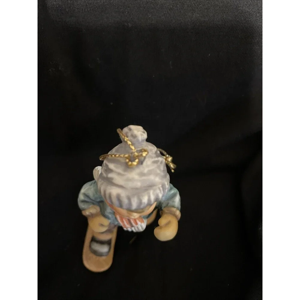 Vintage Studio Hummel Christmas Ornament  1997 Boy w/ Snowshoes On